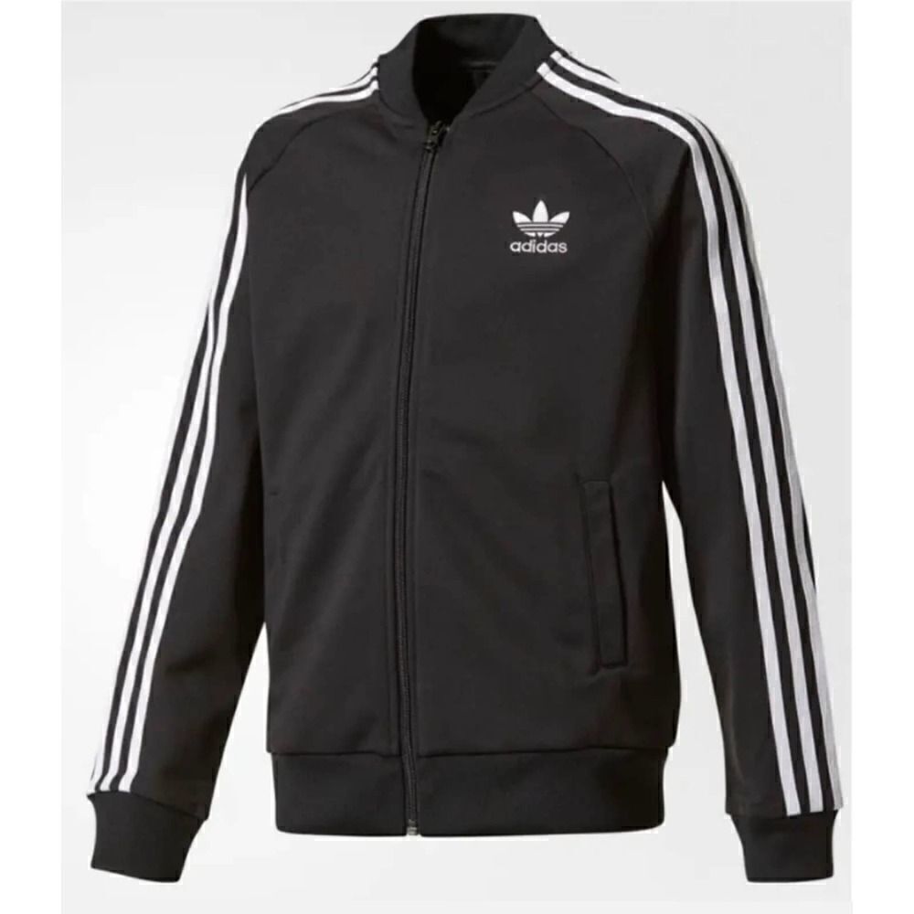 Boys Adidas 3-stripe zip front training jacket sz S
